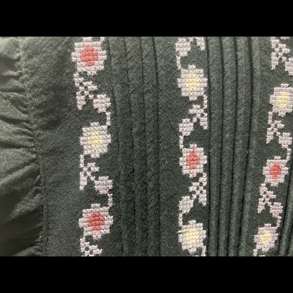 Embroidered-Bib Ruffle Mini Dress - Picture 8 of 12